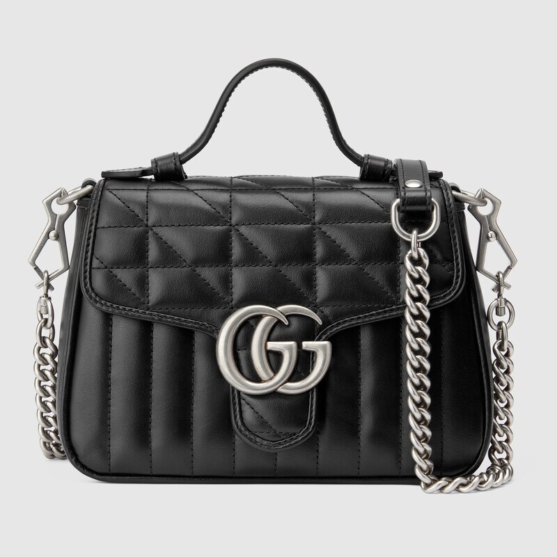 Gucci GG Marmont Mini Top Handle Bag Shoulder Bag 583571 Black